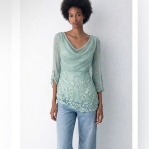 Labo Art Maglia Lola NWT blouse with printed mesh overlay